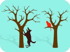 Barking Up The Wrong Tree Idiom - Stock Illustration: 7913283